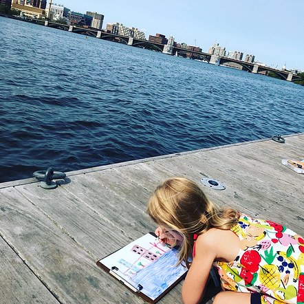 Plein Air Drawing on the Charles River