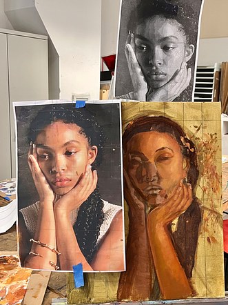 Portrait Underpainting with References