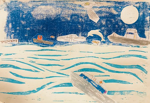 Ocean Waves Print, MFA Exhibition Piece
