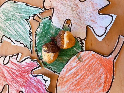 Golden Acorns and Paper Leaves
