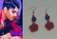Roses purple and red earrings