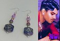 Roses purple earrings