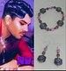 Roses purple bracelet and earrings combo