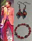Pink & red floral Gucci earring and bracelet combo