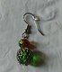 Red/green mesh earrings
