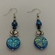 On the Moon blue irridescent moon earrings