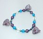 Love Don't purple and blue dangle bracelet