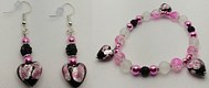 Love Don't pink and silver earring and dangle bracelet combo