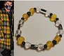 Black and yellow plaid bracelet