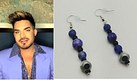 Purple & silver leopard earrings