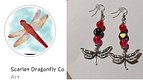 Scarlet dragonfly earrings