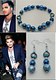 Blue Pride earring and bracelet combo