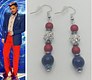 Starstruck red & blue sparkle earrings