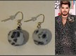 Fuzzy light gray leopard earrings