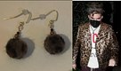 Fuzzy dark brown/black leopard earrings