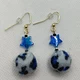 Fuzzy blue star leopard earrings
