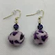 Fuzzy purple rhinestone leopard earrings 