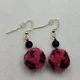 Fuzzy hot pink/red leopard earrings 