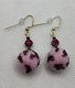 Fuzzy pink rhinestone leopard earrings 