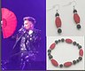 Red Killer Queen earring and bracelet combo 