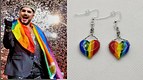 Pride rainbow heart earrings