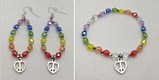 Pride rainbow peace earring and bracelet combo 