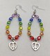 Pride rainbow peace earrings