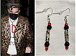 Red Gucci leopard earrings 