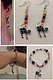 Polka dot black cat earring and bracelet combo 