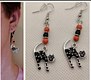 Halloween polka dot cat earrings