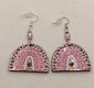 Pink leopard rainbow earrings 