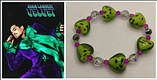 Velvet green & purple leopard bracelet