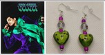 Velvet green & purple leopard earrings 