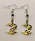 Mystical yellow moon & snake earrings