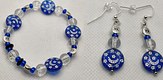 Silver blue  star earring and bracelet combo 
