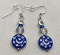 Silver blue star earrings 