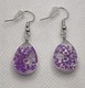 Purple flower drop earrings 