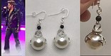 Silver star pearl earrings 