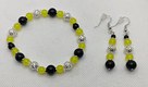 Black & yellow Koko earrings and bracelet combo 
