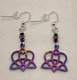 Triquetra iridescent  heart earrings
