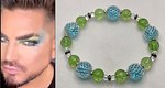 Green & turquoise mesh bracelet 