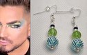 Green & turquoise mesh earrings 