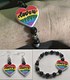 Love is love rainbow heart earring and bracelet combo 