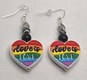 Love is love rainbow heart earrings