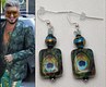 Turquoise peacock earrings 
