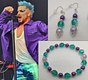 Pride 2023 iridescent teal & purple earring and bracelet combo 