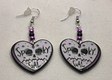 Spooky gal purple heart earrings