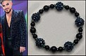 Blue velvet leopard print glitter bracelet 