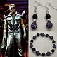 2023 Rhapsody tour purple/silver earring and bracelet combo 