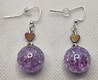 Purple iridescent heart gumball earrings 